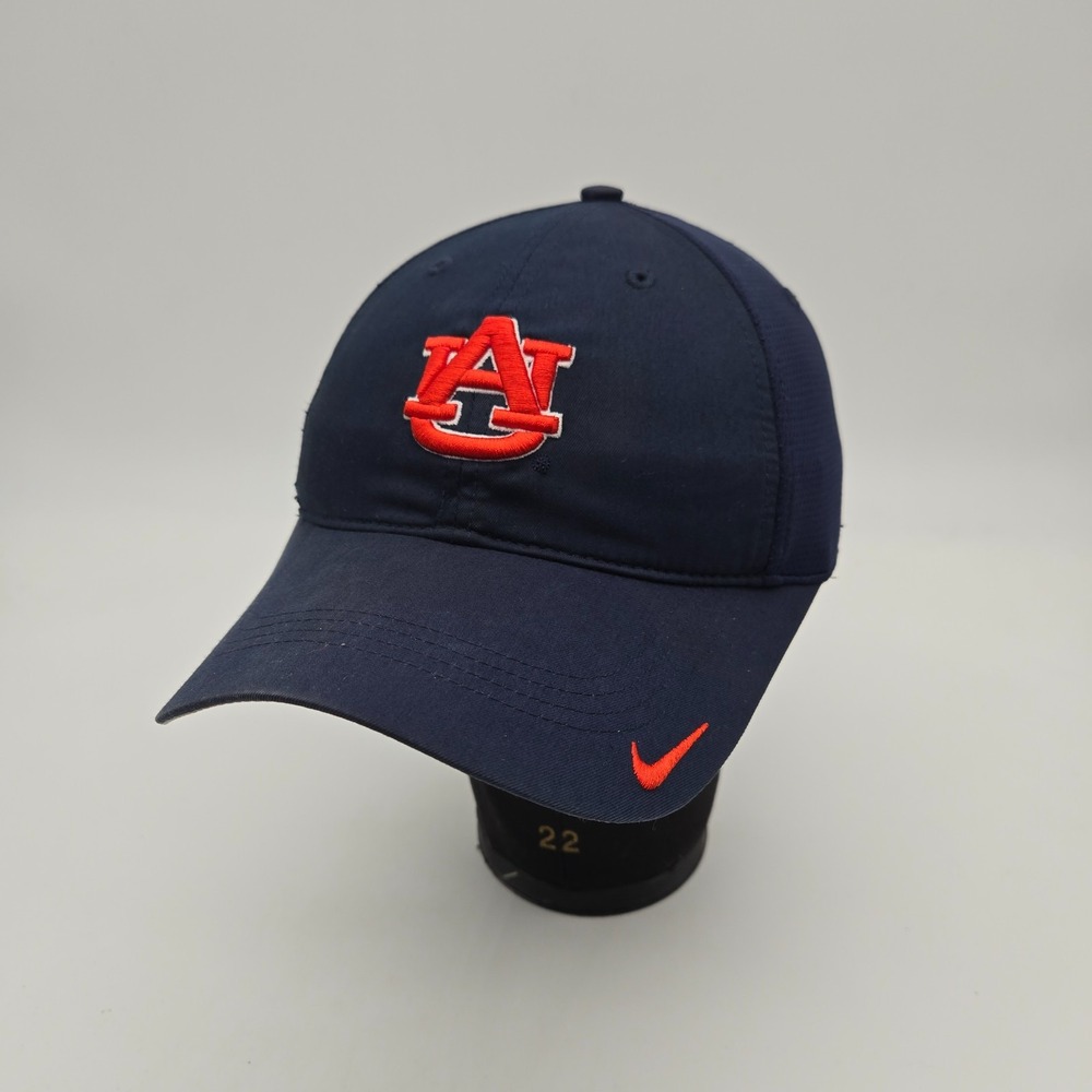 Vintage Nike Auburn Tigers Strapback Hat Baseball Cap Blue Fit Dry SEC Football